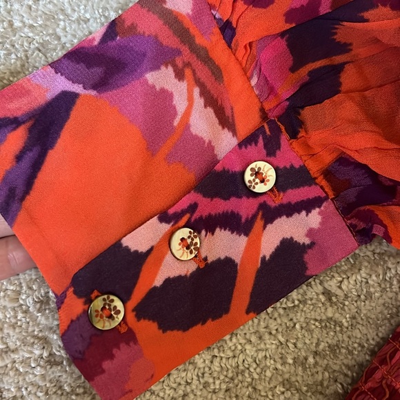 Farm Rio chevron forest orange mini dress NWT $255 - Picture 7 of 15